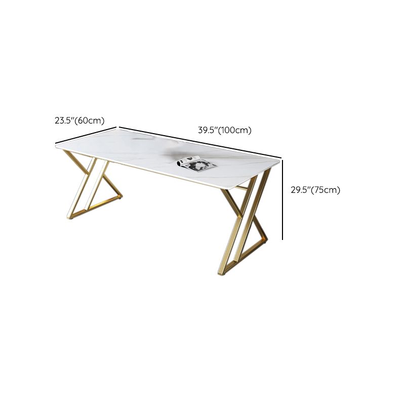 29,25 pollici H Classic Glam Office Desk White RECTALGLY Desk