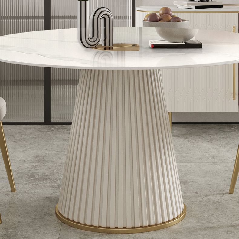Round Stone Dining Table Luxury Style Pedestal Casual Furniture for Home Clearhalo ' dining_table' 'Dining Tables & Seating' 'Dining Tables' 'furn' 'furn_dining_table' 'Furniture' 'furniture_dining_table' 'Kitchen & Dining Furniture' 'kitchen&dining_furn' 'kitchen' 'kitchen_dining_table' 1200x1200_a7bfd660-ced1-400c-b2c5-6fc3a07bec4d