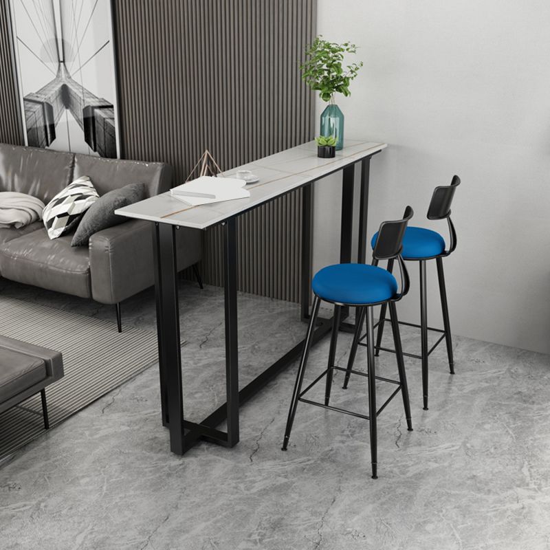 Sintered Stone Bar Table Black and Metal Base Bar Table for Kitchen Living Room Clearhalo 'Bar Furniture' 'Bar Tables' 'bar_tables' 'furn' 'furn_bar_tables' 'Furniture' 'Kitchen & Dining Furniture' 1200x1200_a7c0863e-0e9f-4c06-8b55-81881604540b