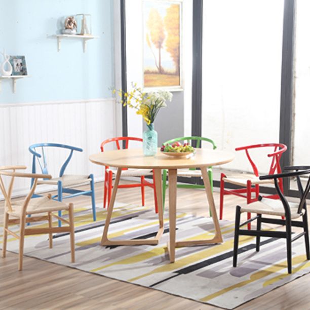 Contemporary Home Wood Arm Chair Natural Wishbone Dining Chair (Set of 2) Clearhalo ' kitchen&dining_furn' 'Dining Chairs' 'Dining Tables & Seating' 'dining_chair' 'furn' 'furn_dining_chair' 'Furniture' 'furniture_dining_chair' 'Kitchen & Dining Furniture' 'kitchen' 1200x1200_a7c0ba12-739b-4487-892f-c55d2027ade9