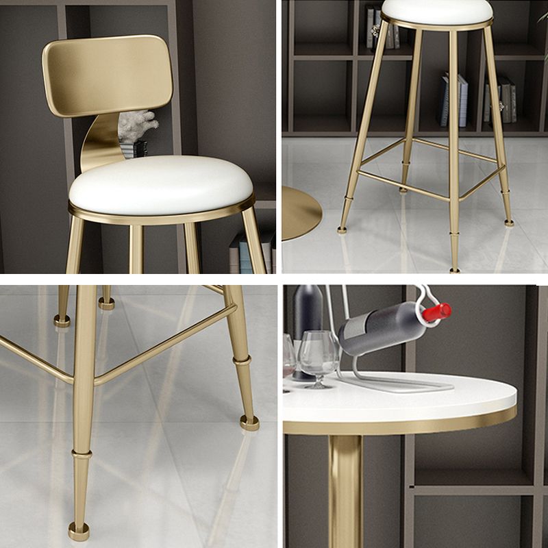 Glam 1/3/5 stuks staaftafel set rond stenen aanrecht met hoge ontlasting voor café