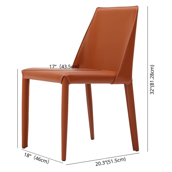 Leather Contemporary Style Chair Home Side Dining Room Chair with Metal Legs Clearhalo ' kitchen&dining_furn' 'Dining Chairs' 'Dining Tables & Seating' 'dining_chair' 'furn' 'furn_dining_chair' 'Furniture' 'furniture_dining_chair' 'Kitchen & Dining Furniture' 'kitchen' 1200x1200_a7c4a21b-543c-4240-b719-bfdf38f89974