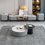 Consola de televisión contemporánea Faux Wood TV Media Stand con 2 cajones