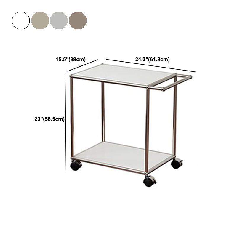 Medieval Modern Style Rectangular Metal/glass Table Wheel Base Side Table Clearhalo 'Coffee & Accent Tables' 'End & Side Tables' 'end_side_tables' 'furn' 'furn_end_side_tables' 'Furniture' 'Living Room Furniture' 1200x1200_a7c59a58-04fe-4dc3-8a7c-a722a9047796