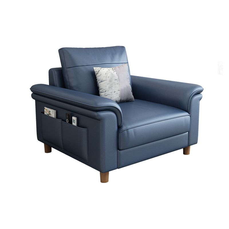 Sofá de sofá de cuero de cuero sintético resistente a las manchas Setente de brazo superior con almohadas