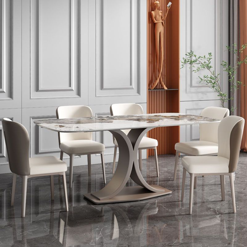 Modern Sintered Stone Dining Table Rectangle Dinner Room Kitchen Table Clearhalo 'Dining Tables & Seating' 'Dining Tables' 'dining_table' 'furn' 'furn_dining_table' 'Furniture' 'furniture_dining_table' 'Kitchen & Dining Furniture' 'kitchen' 'kitchen_dining_table' 1200x1200_a7c7fff3-52cd-49b1-b0ae-b97a2348e134
