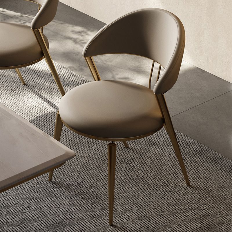 グラムオープンバックチェアホームダイニングルームメタルアームレスダイニングチェア