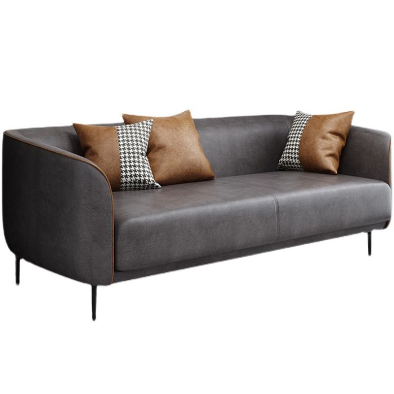 Sofá de cuero falso 25.59 "D x 30.70" H Sofá de brazo de esmoquin para sala de estar