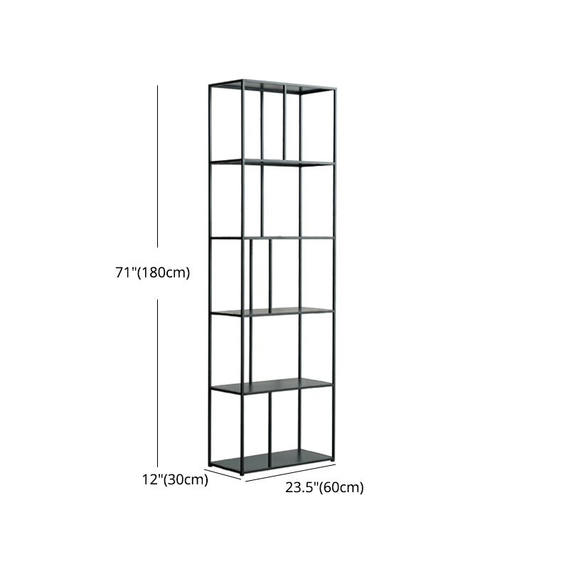 70.87"H Bookcase Black Open Back Modern Style Bookshelf for Home and Office Clearhalo 'Bookcases' 'furn' 'furn_bookcases' 'Furniture' 'furniture_bookcases' 'Office Furniture' 1200x1200_a7ca7405-4a18-4440-92e6-e0330ad775d1