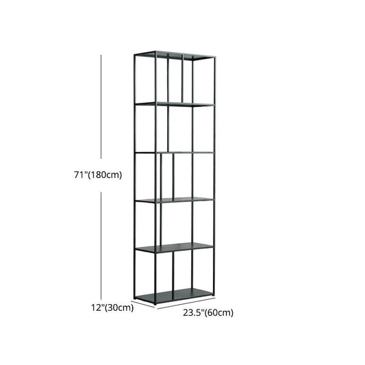 70.87"H Bookcase Black Open Back Modern Style Bookshelf for Home and Office Clearhalo 'Bookcases' 'furn' 'furn_bookcases' 'Furniture' 'furniture_bookcases' 'Office Furniture' 1200x1200_a7ca7405-4a18-4440-92e6-e0330ad775d1