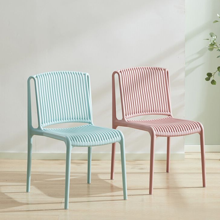 Plastic Scandinavian Kitchen Dining Room Side Chair Slat Back Chair Clearhalo ' kitchen&dining_furn' 'Dining Chairs' 'Dining Tables & Seating' 'dining_chair' 'furn' 'furn_dining_chair' 'Furniture' 'furniture_dining_chair' 'Kitchen & Dining Furniture' 'kitchen' 1200x1200_a7cb3dc6-0f31-44bb-8419-aaaeafb8ac02