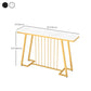 31.5" Tall Hall Console Table Marble Glam Accent Table with Abstract Base