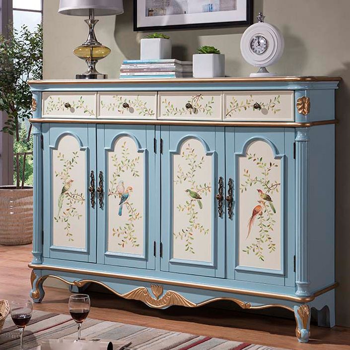 Sideboard in legno in stile glam con cassetti da pranzo server per cucina