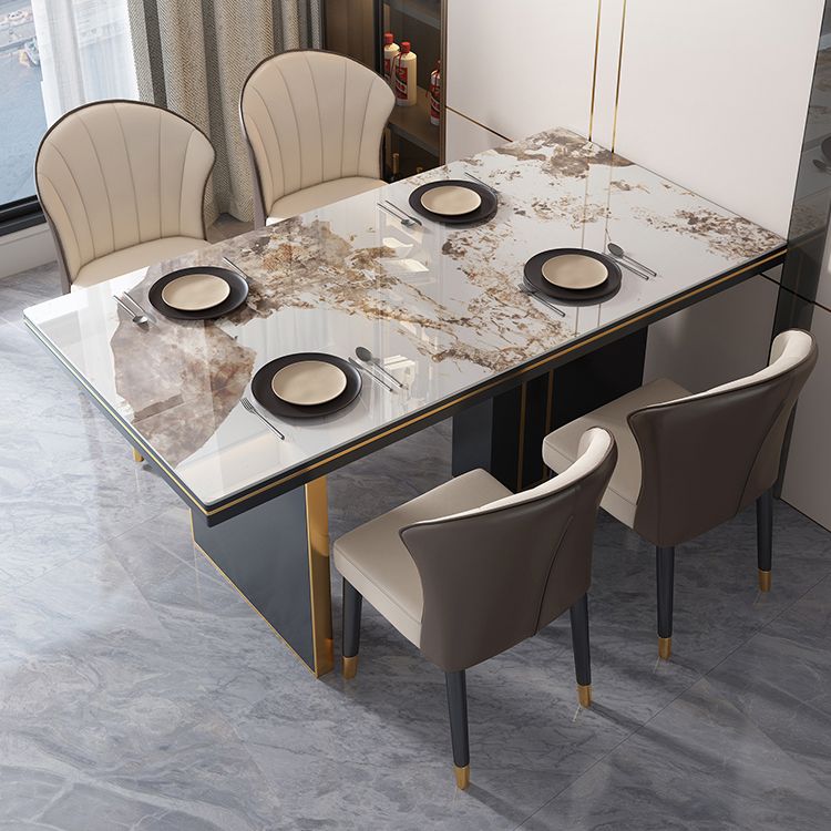 Traditional Luxury Dining Table 55" Rectangle Sintered Stone Table Clearhalo ' dining_table' 'Dining Tables & Seating' 'Dining Tables' 'furn' 'furn_dining_table' 'Furniture' 'furniture_dining_table' 'Kitchen & Dining Furniture' 'kitchen&dining_furn' 'kitchen' 'kitchen_dining_table' 1200x1200_a7cdcd2a-1e0d-47cc-b7be-3b4276b2f225