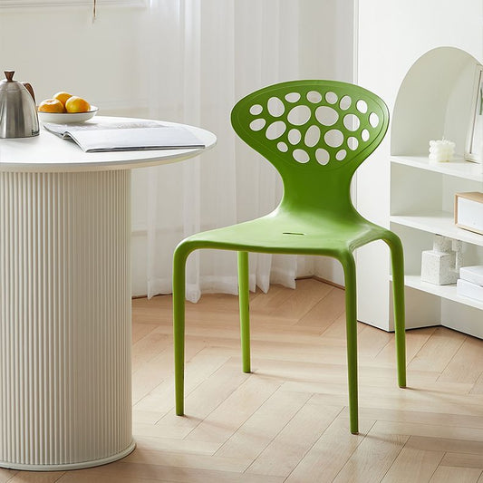 Noordse armleuning rugleuning acrylstoel met acrylpoten voor eetkamer