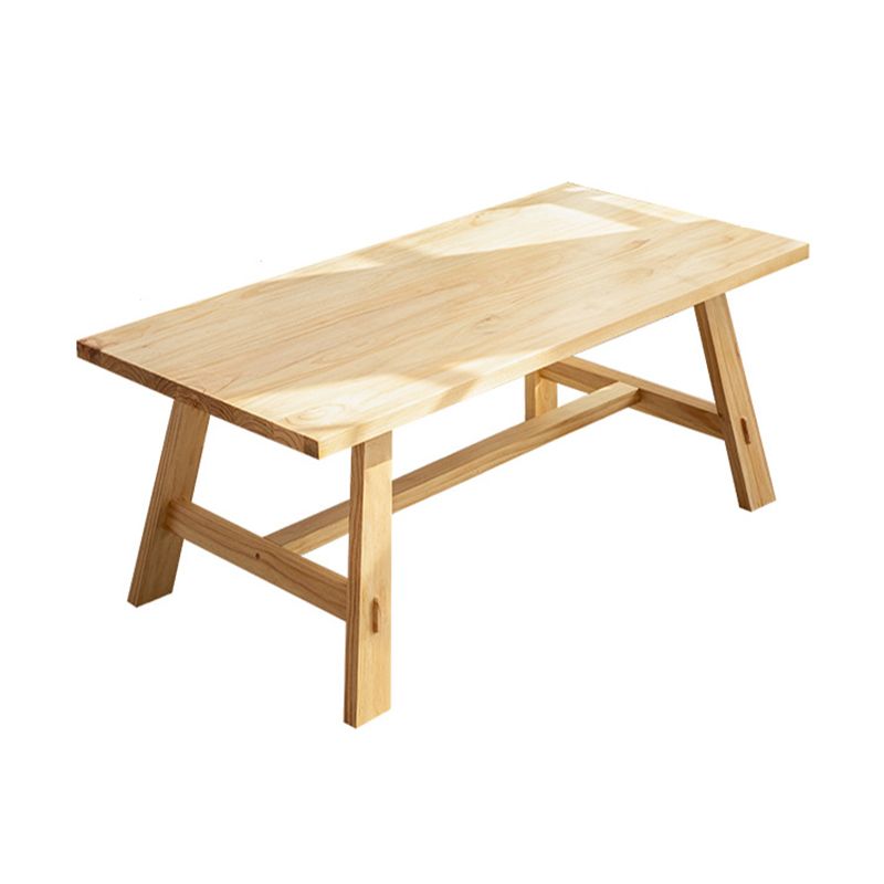 Rectangle Trestle Base Dining Table Modern Pine Wood Table for Kitchen Clearhalo 'Dining Tables & Seating' 'Dining Tables' 'dining_table' 'furn' 'furn_dining_table' 'Furniture' 'Kitchen & Dining Furniture' 1200x1200_a7d06a92-bf59-4990-939e-5041ada0bd59