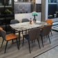 Rectangle Stone Top Dining Table Contemporary Dining Table with 4 Legs in Black Clearhalo 'Dining Tables & Seating' 'Dining Tables' 'dining_table' 'furn' 'furn_dining_table' 'Furniture' 'furniture_dining_table' 'Kitchen & Dining Furniture' 1200x1200_a7d2112e-648d-426d-a406-e9698bf08785