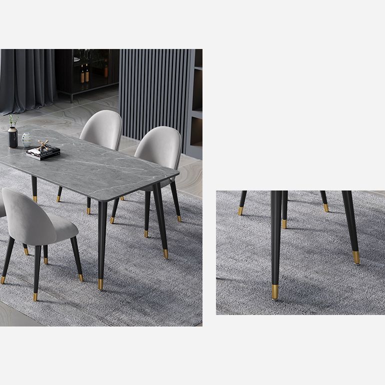 Contemporary Fixed Dining¬†Room¬†Table¬†Set with Metal 4 Legs Base Dining Table Furniture Clearhalo 'Dining Room Sets' 'Dining Tables & Seating' 'dining_room_set' 'Furniture' 'furniture_dining_room_set' 'Kitchen & Dining Furniture' 'kitchen&dining_furn' 'kitchen' 1200x1200_a7d25a9b-22fa-4a9b-a253-71276a9eee2f