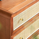 Glam Storage Chest Dresser Solid Wood Storage Chest with Drawers