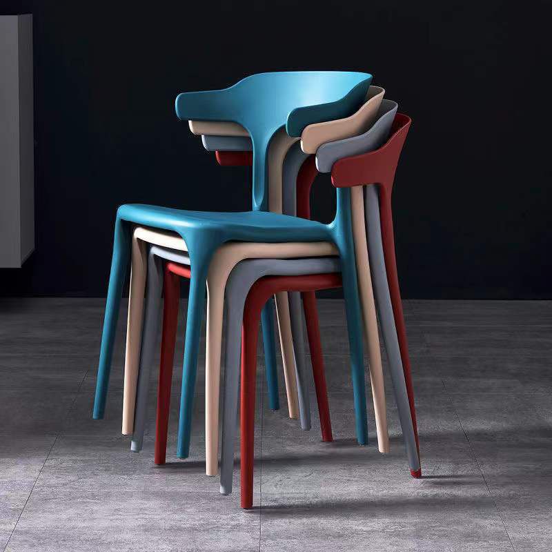 Contemporary Stackable Chairs Dining Open Back Arm Chairs with Plastic Legs Clearhalo 'Dining Chairs' 'Dining Tables & Seating' 'dining_chair' 'furn' 'furn_dining_chair' 'Furniture' 'furniture_dining_chair' 'Kitchen & Dining Furniture' 1200x1200_a7d431c9-f18e-422a-b7f2-4b32876d988d