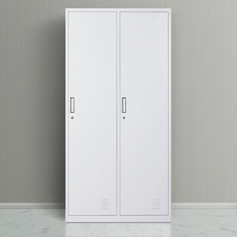 Metal Gray Cabinet for Bathroom Contemporary Storage Cabinet with Hinged Doors Clearhalo 'Armoires & Wardrobes' 'armoires_wardrobes' 'Bedroom Furniture' 'furn' 'furn_armoires_wardrobes' 'Furniture' 1200x1200_a7d514b7-15c7-43b5-b1bf-ff1dcf2c443d