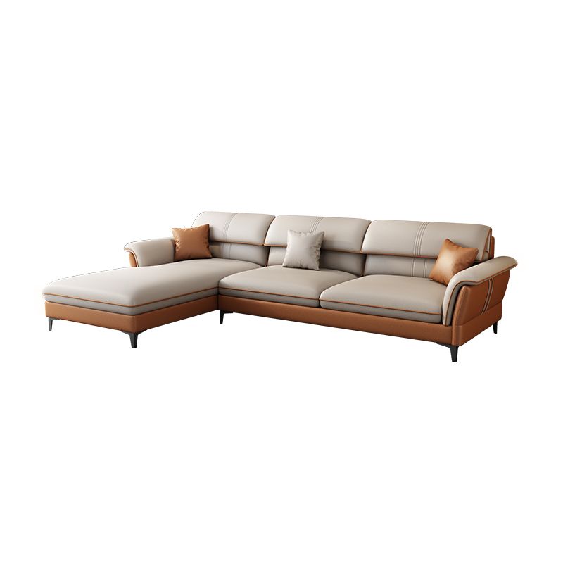 Contemporary Pillow Top Arm Sectional Sofa 34.65"H Cushion Back Sofa Clearhalo 'furn' 'furn_sectionals' 'Furniture' 'furniture_sectionals' 'Living Room Furniture' 'Sectionals' 1200x1200_a7dac314-817b-4c41-8d8e-99e3953e8b2e