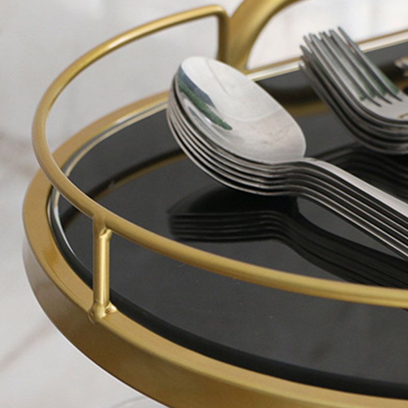 Modern Rolling Kitchen Trolley Glass Open Storage Prep Table Clearhalo 'furn' 'furn_kitchen_islands_carts' 'Furniture' 'Kitchen & Dining Furniture' 'Kitchen Islands & Carts' 'kitchen_islands_carts' 1200x1200_a7dae65a-3be4-4f4f-9c7b-b36f1c449bc2