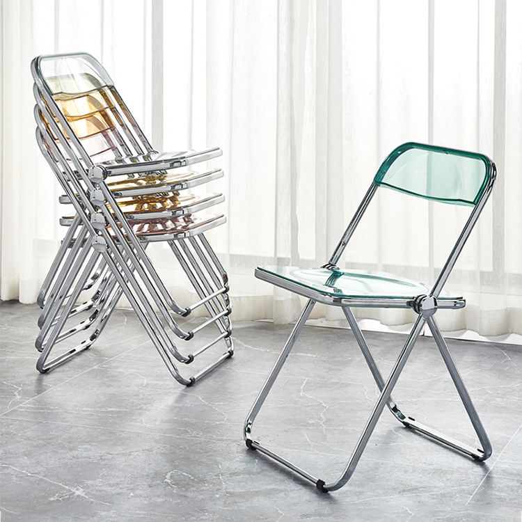 Nordic Style Armless Metal Dining Chairs Stackable Folding Side Chair for Home Use Clearhalo ' kitchen&dining_furn' 'Dining Chairs' 'Dining Tables & Seating' 'dining_chair' 'furn' 'furn_dining_chair' 'Furniture' 'furniture_dining_chair' 'Kitchen & Dining Furniture' 'kitchen' 1200x1200_a7db236a-0973-43f2-9a6a-426ae93aeb85