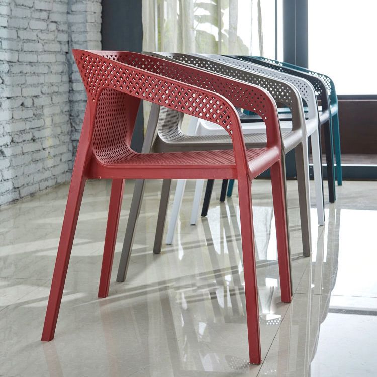 Contemporary Style Plastic Chairs Solid Back Arm Dining Kitchen Chair Set Clearhalo ' kitchen&dining_furn' 'Dining Chairs' 'Dining Tables & Seating' 'dining_chair' 'furn' 'furn_dining_chair' 'Furniture' 'furniture_dining_chair' 'Kitchen & Dining Furniture' 'kitchen' 1200x1200_a7db9428-b11b-402f-a858-b5511232dedd