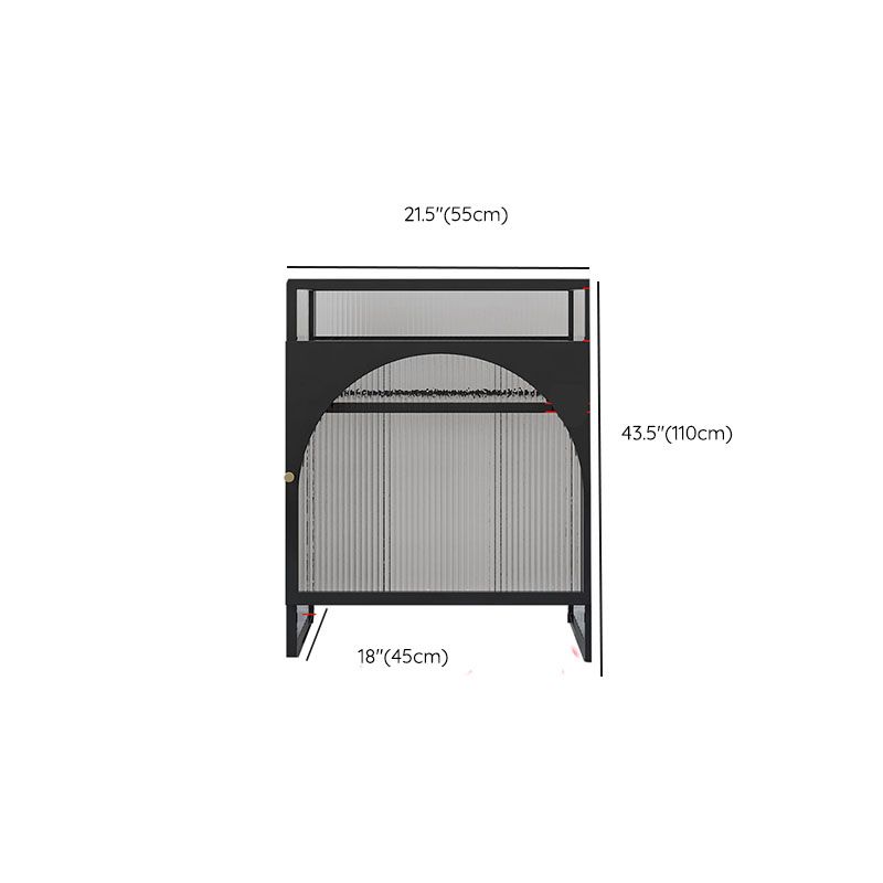 Knoppen krassenbestendige moderne ijzeren accentkast met glazen top