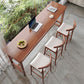 Modern Style Rectangle Bar Table Solid Wood Fixed Bistro Bar Desk for Living Room