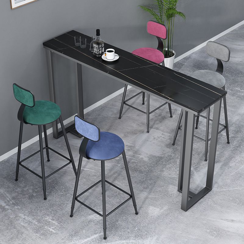 Modern Style Bar Table 42-inch Height Stone Top and Metal Base Bistro Table Clearhalo 'Bar Furniture' 'Bar Tables' 'bar_tables' 'furn' 'furn_bar_tables' 'Furniture' 'furniture_bar_tables' 'Kitchen & Dining Furniture' 1200x1200_a7e05c6e-c6f7-4543-9ce6-6c8c29e29cea