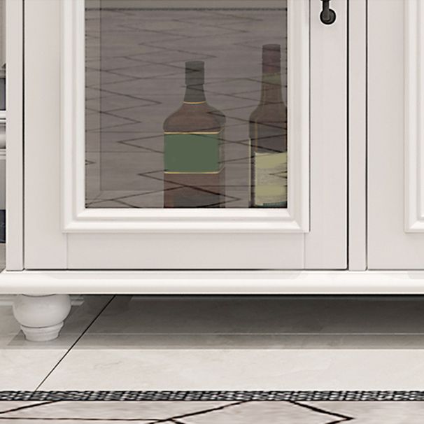 Abbandiera contemporanea a buffet bianco con cassettatore in legno massiccio con cassetti