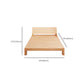 Natural Platform Bed Solid Wood Standard Bed with Rectangular Headboard