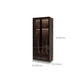 Modern Glass Hinged Doors Wardrobe Armoire Wood Frame Wardrobe with Shelves without Light