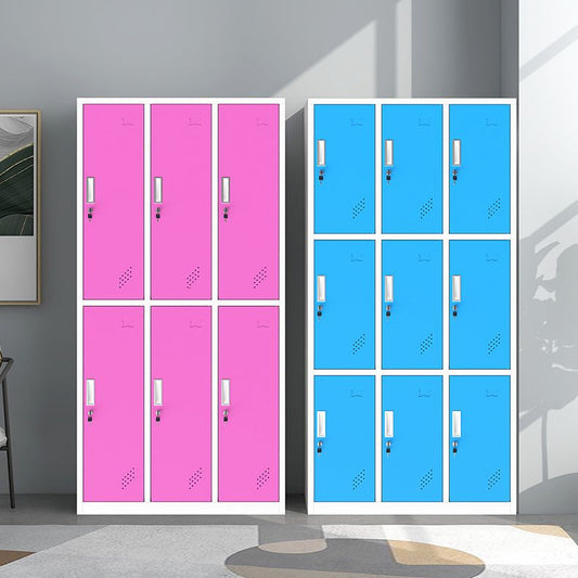 Gabinete de vestuario con bisagras Armario de armario de acero contemporáneo con estantes