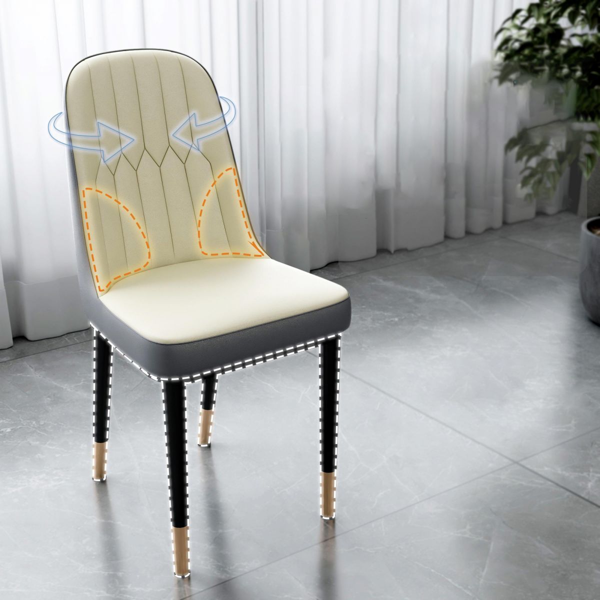 Nordic Style Kitchen Metal Dining Chair Parsons Dining Armless Side Chair Clearhalo ' kitchen&dining_furn' 'Dining Chairs' 'Dining Tables & Seating' 'dining_chair' 'furn' 'furn_dining_chair' 'Furniture' 'furniture_dining_chair' 'Kitchen & Dining Furniture' 'kitchen' 1200x1200_a7e64548-1481-421d-a910-ddb86142e55b