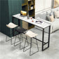 Modern Marble Bistro Table with Rectangle Table Top Black Trestle Table - 42" H Clearhalo 'Bar Furniture' 'Bar Tables' 'bar_tables' 'furn' 'furn_bar_tables' 'Furniture' 'furniture_bar_tables' 'Kitchen & Dining Furniture' 1200x1200_a7e8ce6d-8151-4a69-abe3-b7ca38c3d699