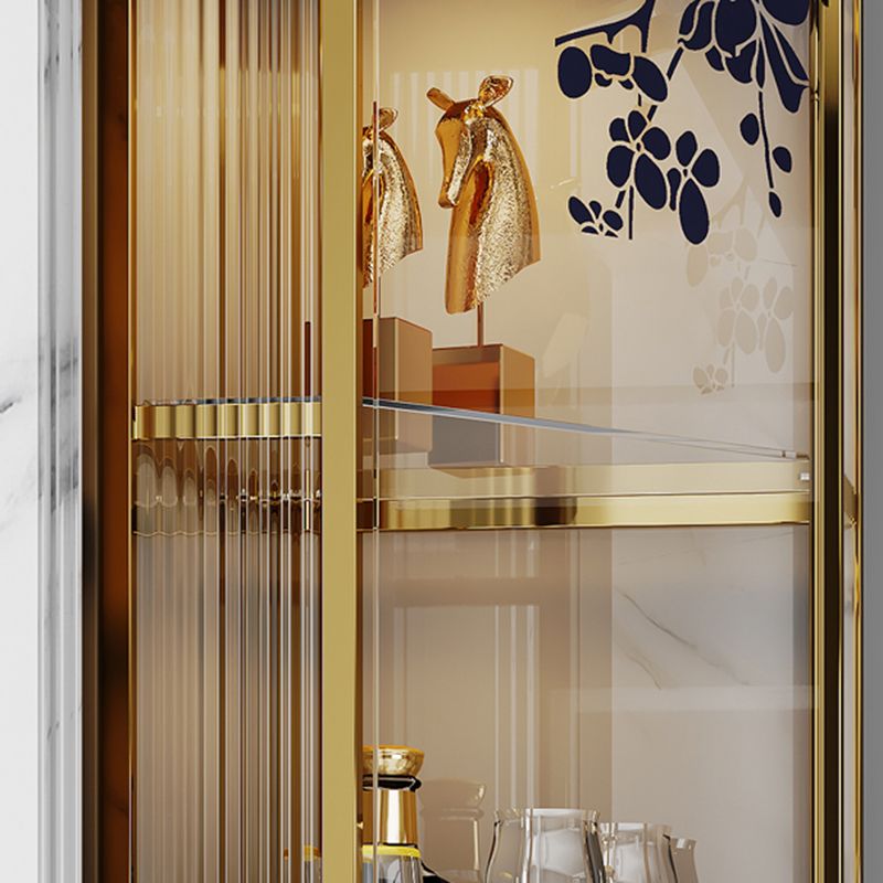 Porte di vetro contemporanea Curio Armadietto Armadietto di stoccaggio in metallo con illuminazione