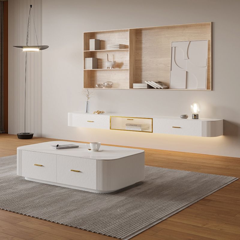 Modernism White TV Console Stone Media Console with Drawers for Home Clearhalo 'furn' 'furn_tv_stands_entertainment_centers' 'Furniture' 'Living Room Furniture' 'TV Stands & Entertainment Centers' 'TV Stands & Media Storage Furniture' 'tv_stands_entertainment_centers' 1200x1200_a7ea9357-c805-4d60-a618-a22c104fd0ca