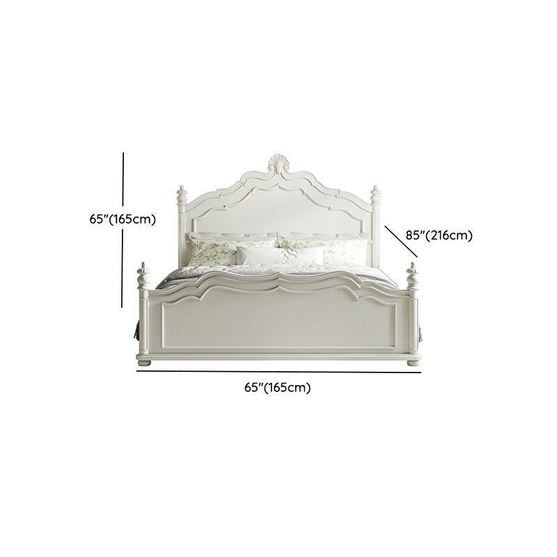 Victorian Standard Bed Solid Wood White Panel Bed with Headboard Clearhalo 'Bedroom Furniture' 'Beds' 'furn' 'furn_beds' 'Furniture' 1200x1200_a7eab242-8b0e-45a1-b67b-0fce6680fe0f