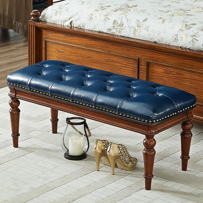 Rubberwood Seating Bench 16.5" W Cushioned Rectangle Entryway Bench Clearhalo 'Benches' 'Chairs & Seating' 'furn' 'furn_benches' 'Furniture' 'Living Room Furniture' 1200x1200_a7eac3c5-6367-4f97-bc2e-ca441fef6d26