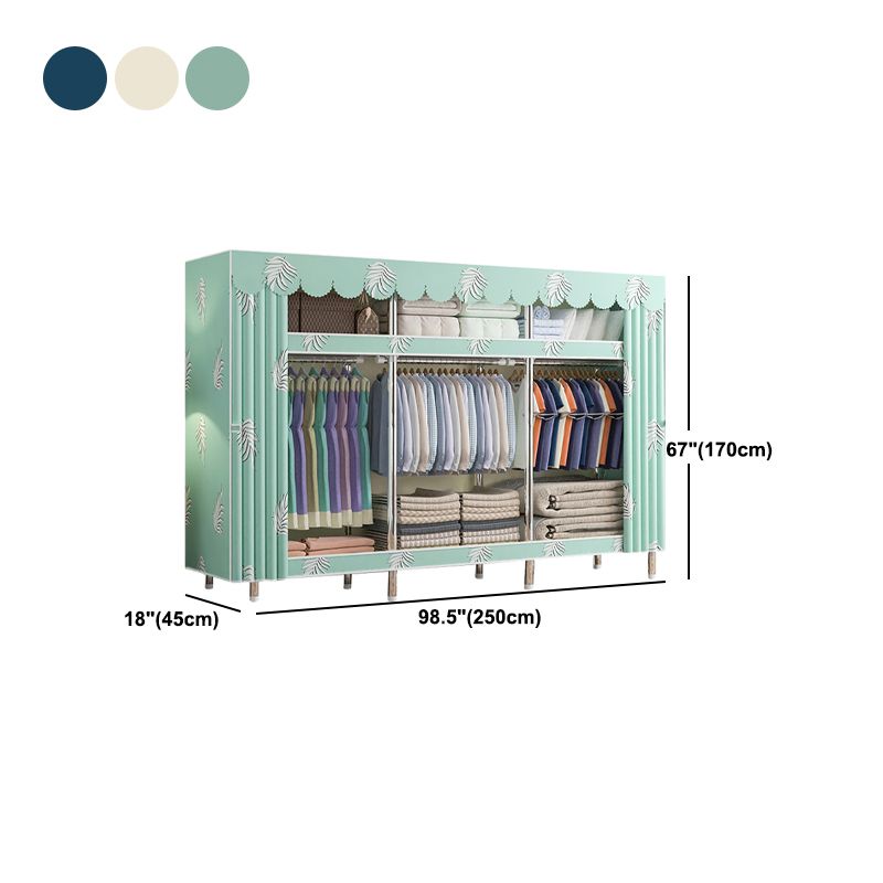 Contemporary Style Wardrobe Metal 1 Door Wardrobe Closet With Shelves