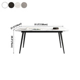 Rectangle Industrial Dining Room Table Sintered Stone Table with 4 Black Legs Clearhalo ' dining_table' 'Dining Tables & Seating' 'Dining Tables' 'furn' 'furn_dining_table' 'Furniture' 'furniture_dining_table' 'Kitchen & Dining Furniture' 'kitchen&dining_furn' 'kitchen' 'kitchen_dining_table' 1200x1200_a7ec79ee-f29f-4c59-8478-59375d0c68fa
