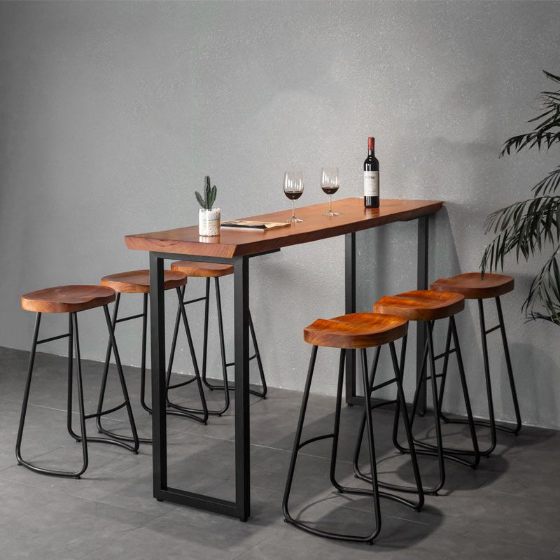 Industrielles 1/2/7-teiliges Stehtisch-Set aus massivem Holz, rechteckiges Theken-Set für den Heimgebrauch