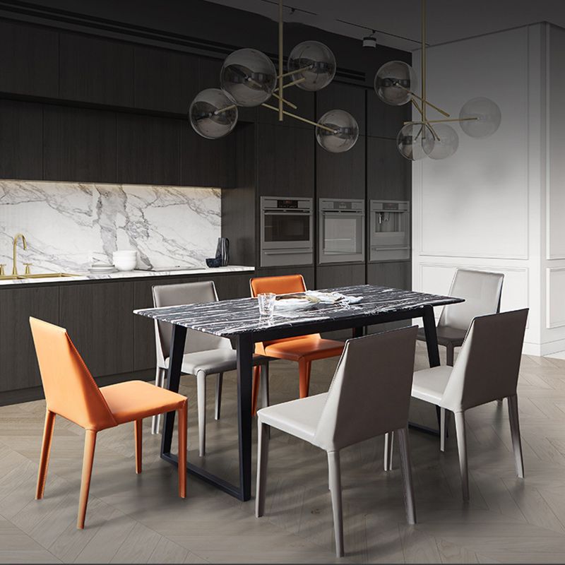 Hedendaagse faux lederen eetkamerstoel metalen eetkamerstoel voor restaurantgebruik