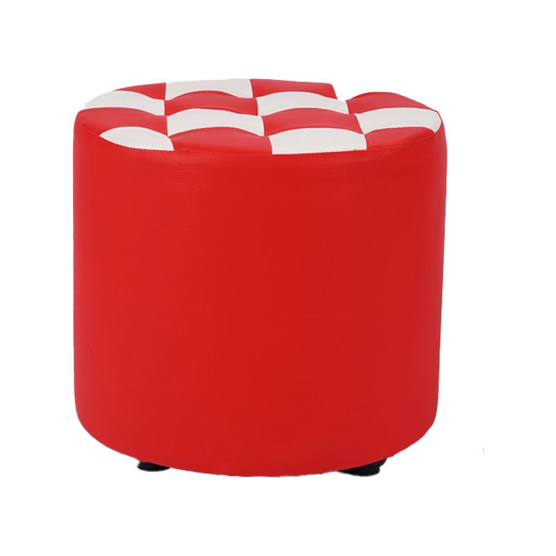 Contemporary Pouf Ottoman Faux Leather Tufted Square Pattern Cylinder Shape Ottoman Clearhalo 'furn' 'furn_ottomans_poufs' 'Furniture' 'Living Room Furniture' 'Ottomans & Poufs' 'ottomans_poufs' 1200x1200_a7ee285c-0689-4f74-bff0-2e79f5a6746a