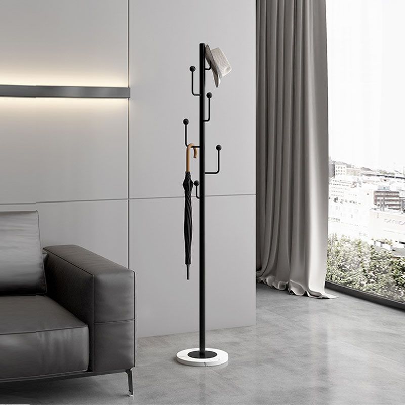 Freistehende Eingangshalle Hall Tree Marmor Basis Kleiderbügel mit 6 Haken
