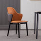 Contemporary Leather Dining Chairs Arm Solid Back Chairs for Kitchen