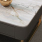 Modern Rectangular Stone Coffee Cocktail Table with Drawers, 47.2" W x 23.6" D x 15.7" H